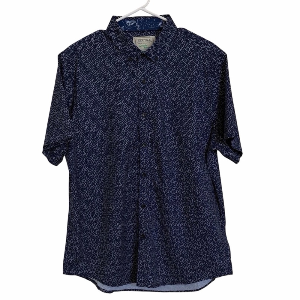 Heritage Report Collection Men's Patterned Navy Shirt Size X